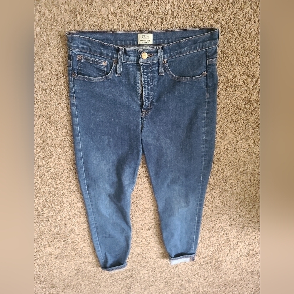 J.Crew High Rise Toothpick Jeans Light Wash Size 30 Skinny
